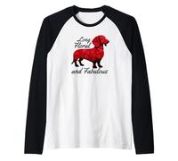 Lungo floreale e favoloso bassotto rosa fiore divertente cane Maglia con Maniche Raglan