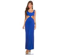 Lungo Goddess-Look Maxi-Abendkleid Con Cut-Out Royal Blu 34/36/38 #AK1214