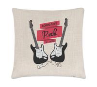 Lungo Live Rock N Roll Chitarra Elettrica Lino Copricuscino - Cuscino Divertente