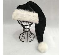 Lungo Nero Babbo Natale Velluto Cappello Festive Vacanza Festa Indossare Decor