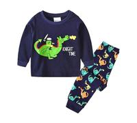Lungo Pigiama Ragazzo 2 Pz Set 2025 Abbigliamento da Casa Bambine e Bambini Pigiami Caldo Cotone Bambino Comoda Manica Lunga per Dormire Stare in