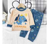 Lungo Pigiama Ragazzo Pigiameria Bambino Due Pezzi Biancheria Intima Termica Autunnale Invernale Pigiami Set Pyjama Sets Vestiti Comoda Manica Lunga per Dormire e Stare in Casa