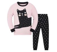 Lungo Pigiama Ragazzo Ragazzi Ragazze Manica Lunga Cotone Inverno Natale Maglia a Maniche Lunghe e Pantaloni Comfort Vestito Bambini Vestiti della Stampa Fumetto Ideale per Primavera Autunno