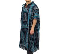 Lungo Poncho Con Cappuccio Cotone Intrecciato Unisex Adulti Caldo Freddo