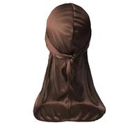 Lungo Testa Di Wickel Durag Per Uomini Comodo Ad Asciugatura Rapida Cappello Pirata Per Braid Dreadlocks Management Indossare Foulard, Coffee color, Taglia unica