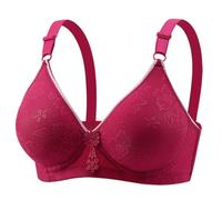 Lungo Trasparente Womens No Underwire Braccio Plus Size Comfort Soft Braccio Supportive Bralette Cute Breathable Wireless Bra Body Bianco Strass, Vino, 42B