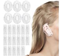 Lunhoo 400 copriorecchie per doccia, cuffie usa e getta per doccia, impermeabili, in plastica trasparente, protezioni per le orecchie per il bagno e il lavaggio dei capelli, uso in salone di bellezza