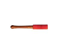 Lunia - Martello per campana tibetana in legno massello o pelle scamosciata, 15 cm, colore: Rosso suade