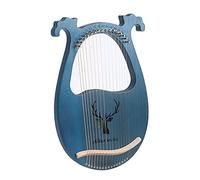 LUNICASHA Leier Arpa Mogano, strumento Lyre in legno massello mogano portatile, 16 corde metalliche Lye Arpa, strumento vintage con chiave di accordatura per adulti/bambini, blu