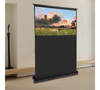 LUNICASHA Schermo per proiettore, 60 pollici, schermo per proiettore portatile, estraibile manualmente, 16:9, schermo proiettore da pavimento, schermo per home theater, altezza regolabile, nessun