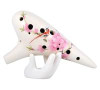 L'unico flauto naturale a forma di flauto fumato Mini Ocarina dipinta a mano for principianti, ocarina contralto a 12 fori, chiave in Do, strumento musicale professionale Tao Xun(Red)