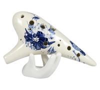 L'unico flauto naturale a forma di flauto fumato Mini Ocarina dipinta a mano for principianti, ocarina contralto a 12 fori, chiave in Do, strumento musicale professionale Tao Xun(Blue)