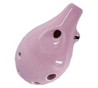 L'unico flauto naturale a forma di flauto fumato Ocarina professionale Ocarina professionale a sei fori for principianti Ocarina a bocca curva a 6 fori rosa con acuti in ceramica C