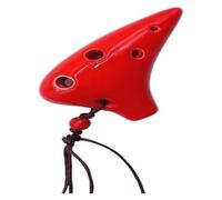 L'unico flauto naturale a forma di flauto fumato Strumento flauto ocarina professionale Strumento ocarina piccolo Strumento musicale portatile Ocarina for principianti a 6 fori(Red)