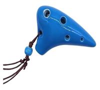 L'unico flauto naturale a forma di flauto fumato Strumento flauto ocarina professionale Strumento ocarina piccolo Strumento musicale portatile Ocarina for principianti a 6 fori(Blue)