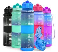 Lunidry 1L/500ML Borraccia Bambini, Senza BPA Borracce Tritan con Filtro Frutta & Indicatore del Tempo Motivazionale Borraccia Sportiva per Scuola, Ciclismo, Sport, Palestra