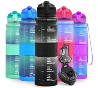 Lunidry 1L/500ML Borraccia Bambini, Senza BPA Borracce Tritan con Filtro Frutta & Indicatore del Tempo Motivazionale Borraccia Sportiva per Scuola, Ciclismo, Sport, Palestra