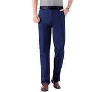 Lunifit Mens Jeans, Classic Straight Fit Stretch Denim Pants for Older Men, High Waist Comfortable Business Casual Jeans with Deep Pockets
