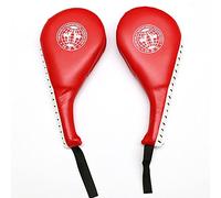 Luniquz Colpitori Taekwondo 1 Coppia Raqettes Doppie Raid in Pelle Taekwondo per Allenamento Tae Kwon Do Karate da Boxe, Rosso