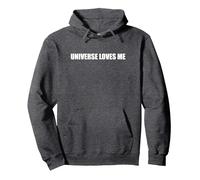 L'Universo Mi AMA Felpa con Cappuccio, Unisex per Adulti, Grigio Scuro, XL