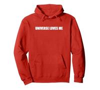 L'Universo Mi AMA Felpa con Cappuccio, Unisex per Adulti, Rosso, XL