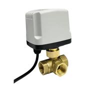 LUNMENGCC DN15 3 Way Ottone IP65 Impermeabile Motorizzato Valvola a sfera 3-Wire 2 Controllo T Tipo AC220V DC12V DC24V Valvola a sfera elettrica
