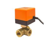 LUNMENGCC Valvola a sfera motorizzata a 3/4 "a 3 vie DN15 a tre fili a due punti di controllo in ottone valvola a sfera elettrica 220V 12V 24V