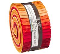 Lunn Studios PRISMA DYES LAVA FLOW BATIKS Roll Up 2.5 Precut Cotton Fabric Quilting Strips Jelly Roll Assortment Robert Kaufman RU-372-40 by Robert Kaufman Fabrics