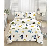 Lunoroey, set di copripiumino con motivo dinosauri per bambini, misura king size, 100% cotone, biancheria da letto per bambini ragazzi e ragazze, cotone morbido, adatto per tutte le stagioni