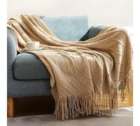 LUNYY Coperta Lavorata a Maglia Coperta Goffrata a Tinta Unita Coperte Decorative nordiche per Divano-Letto Coperte Larghe a Maglia Plaid