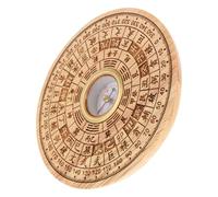 Luo Compass in Legno di Pesco, Rotondo, Tradizionale | Scala in Gradi, Portatile e Multiuso, Colore Kaki, per Escursioni e Attività All'aperto