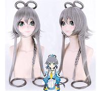 Luo Tianyi for donne Lunga parrucche da cosplay a treccia dritta 120 cm Resistente al calore grigio resistente alla sintetica femmina parrucca for capelli finti (Colore : Gray)