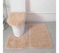 LuoAXINN 3pcs/set Solid Color Bathroom Mat Set Fluffy Hairs Bath Carpets Modern Toilet Lid Cover Rugs Kit Rectangle 50 * 80 50 * 40 45 * 50cm per Vasca da Bathroom o Come WC(Color1 Set)