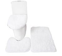 LuoAXINN 3pcs/set Solid Color Bathroom Mat Set Fluffy Hairs Bath Carpets Modern Toilet Lid Cover Rugs Kit Rectangle 50 * 80 50 * 40 45 * 50cm per Vasca da Bathroom o Come WC(White Set)