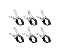 LuoAXINN 6 Clip for Copertura Piscina in Acciaio Inossidabile con Manici in plastica - Clip a Molla Antivento, Clip for stendibiancheria per Piccole Piscine Fuori Terra(6Pcs Black)