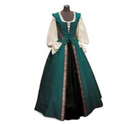 LuoAXINN Abito da strega vintage Abito da donna giovane in stile rinascimentale medievale con colletto quadrato che stringe la vita e gonna ampia in due pezzi