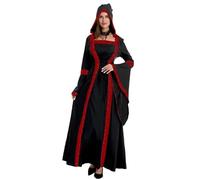 LuoAXINN Abito da strega vintage Cosplayer Abito medievale con cappuccio da principessa nobile donna retrò Costume cosplay