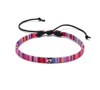 LuoAXINN Bracciale in corda intrecciata Braccialetti dell'amicizia con corda intrecciata colorata for donna, uomo, braccialetto intrecciato fatto a mano in cotone