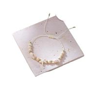 LuoAXINN Braccialetti da spiaggia Bracciale con perline di conchiglia stella marina bohémien for donne, ragazze, estate, spiaggia, festa, riso, braccialetto regolabile, gioielli dell'amicizia(Color1)