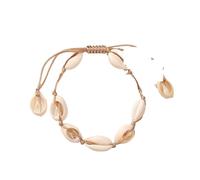 LuoAXINN Braccialetti da spiaggia Braccialetti bohémien con conchiglie di mare for donna Gioielli da spiaggia estiva intrecciati stella marina tartaruga oceano vento(Color10)