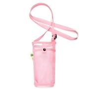 LuoAXINN Copertura Portatile for Borraccia Sportiva, in Rete, con Tracolla, for Cellulare, Borsa visibile, Accessori da Campeggio all'aperto per Sport Escursioni Campeggio Viaggio(Pink)