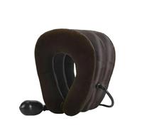 LuoAXINN Cuscino da viaggio per il collo Cuscino for il collo Barella for Massaggio al di supporto cervicale Pompa ad aria Collare gonfiabile Sollievo dal dolore(Brown)