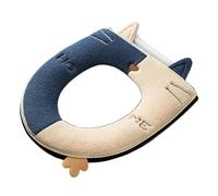 LuoAXINN Cuscino for Sedile WC Universale Cuscino for Sedile WC Caldo Coprivaso for WC Domestico Copriwater in Pelle Scamosciata for rondella per la Maggior Parte dei coperchi dei WC(Blue)