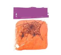 LuoAXINN Decorazione Artificiale di Halloween della Ragnatela Colorata | Ragnatele in cotone elasticizzato con ragni finti Scena di festa Oggetti di scena for la casa dell'orrore(Orange)