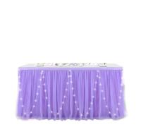 LuoAXINN Gonna da tavolo a tutù 6FT/9FT Tutu Table Skirts,Two-Layers for Wedding Party Rectangle or Round Tables(Purple,9FT 77x275cm)