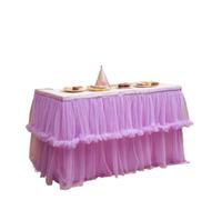 LuoAXINN Gonna da tavolo a tutù Multi Colored Pleated Cover Party Dessert Table Decoration Tablecloth Multiple Sizes 1/1.9/2.8/4.5m Height 76cm(Lavender,190x76cm 1pcs)