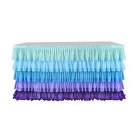 LuoAXINN Gonna da tavolo a tutù Tulle Table Skirt Tutu Tablecloth Tableware for Party Decorations Banquet Wedding Home Supplies(Color 1,9FT 77X275cm)
