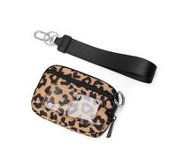 LuoAXINN Portafoglio portachiavi da donna in nylon impermeabile, porta carte, porta carte con cerniera e finestra trasparente for documenti d'identità per Cellulare Carta(Yellow)