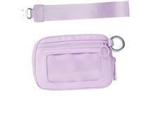 LuoAXINN Portafoglio portachiavi da donna in nylon impermeabile, porta carte, porta carte con cerniera e finestra trasparente for documenti d'identità per Cellulare Carta(Purple)