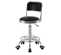 LuoAXINN Sgabello con rotelle Sgabello girevole in similpelle con schienale basso, altezza regolabile, sedia da lavoro, disegno, poggiapiedi(Color33)